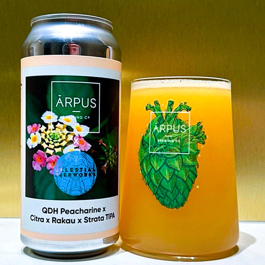 Arpus x Celestial - Quadruple Dry-Hopped QDH Peacharine x Citra x Rakau x Strata Triple New England IPA