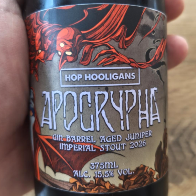 Hop Hooligans Apocrypha: Gin Barrel Aged Juniper (2026) Imperial Barrel Aged Stout