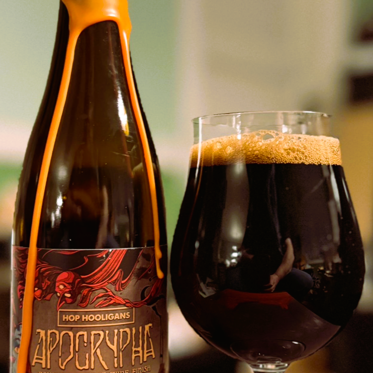 Hop Hooligans Apocrypha: Bourbon Orange Wine Finish, Orange Zest (2026) Imperial Barrel Aged Stout